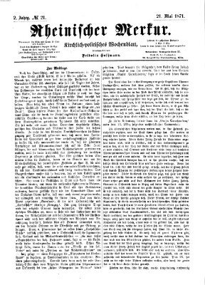Rheinischer Merkur (Deutscher Merkur) Sonntag 21. Mai 1871