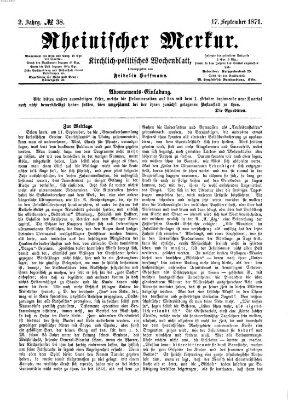 Rheinischer Merkur (Deutscher Merkur) Sonntag 17. September 1871