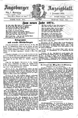 Augsburger Anzeigeblatt Sonntag 1. Januar 1871