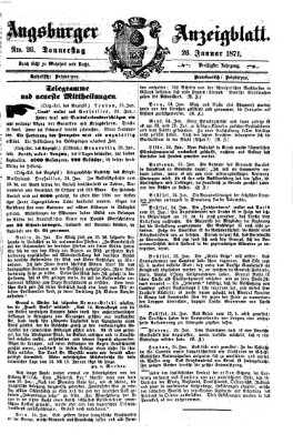 Augsburger Anzeigeblatt Donnerstag 26. Januar 1871
