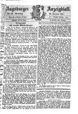 Augsburger Anzeigeblatt Samstag 28. Januar 1871