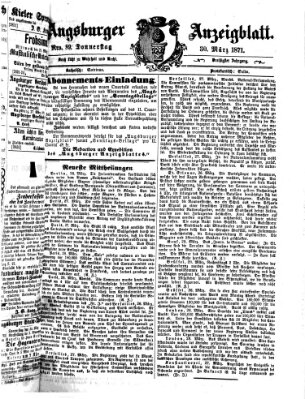 Augsburger Anzeigeblatt Donnerstag 30. März 1871