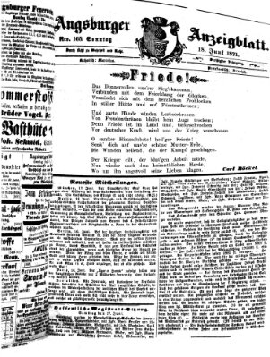 Augsburger Anzeigeblatt Sonntag 18. Juni 1871