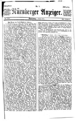 Nürnberger Anzeiger Donnerstag 5. Januar 1871