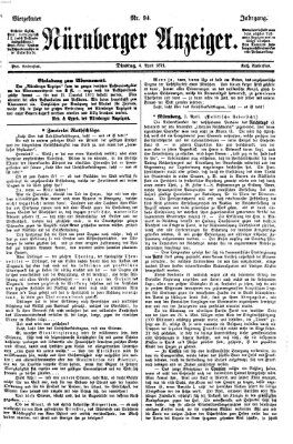 Nürnberger Anzeiger Dienstag 4. April 1871
