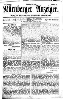 Nürnberger Anzeiger Samstag 24. Juni 1871