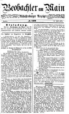 Beobachter am Main und Aschaffenburger Anzeiger Freitag 14. Juli 1871