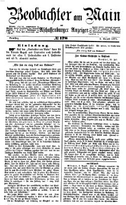 Beobachter am Main und Aschaffenburger Anzeiger Samstag 5. August 1871
