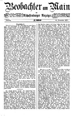 Beobachter am Main und Aschaffenburger Anzeiger Sonntag 12. November 1871