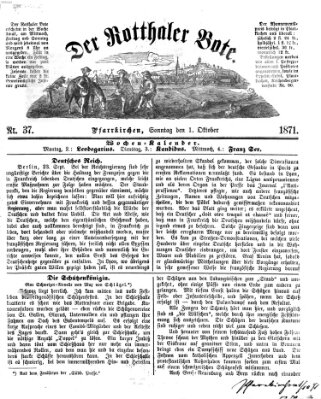 Rottaler Bote Sonntag 1. Oktober 1871
