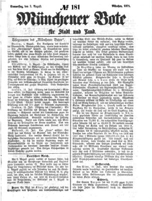 Münchener Bote für Stadt und Land Donnerstag 3. August 1871