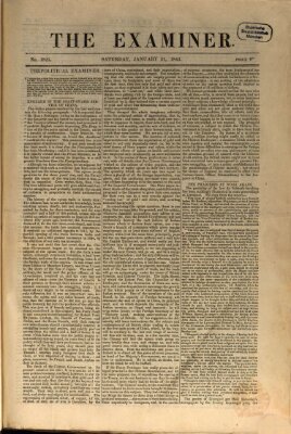 Examiner Samstag 21. Januar 1843