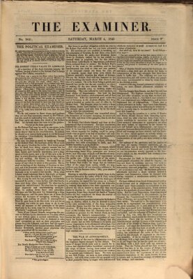 Examiner Samstag 4. März 1843