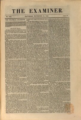 Examiner Samstag 18. November 1843