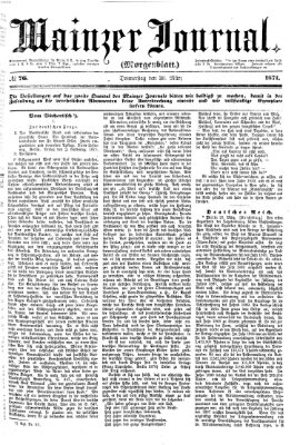 Mainzer Journal Donnerstag 30. März 1871