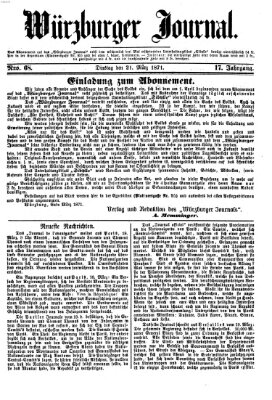 Würzburger Journal Dienstag 21. März 1871