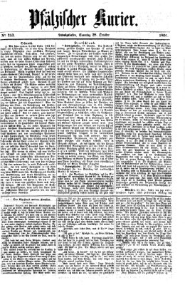 Pfälzischer Kurier Sonntag 28. Oktober 1866
