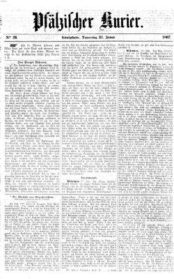Pfälzischer Kurier Donnerstag 31. Januar 1867