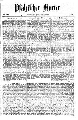 Pfälzischer Kurier Freitag 20. Dezember 1867