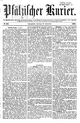Pfälzischer Kurier Sonntag 13. September 1868