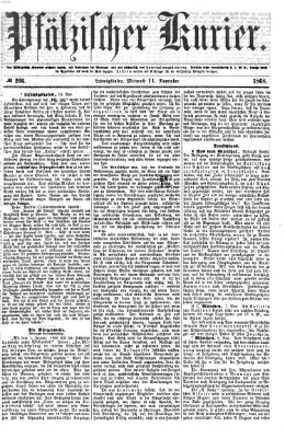 Pfälzischer Kurier Mittwoch 11. November 1868