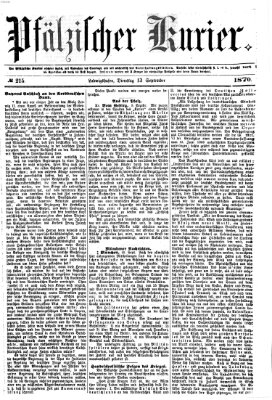 Pfälzischer Kurier Dienstag 13. September 1870