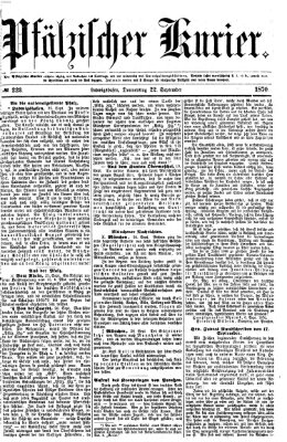 Pfälzischer Kurier Donnerstag 22. September 1870