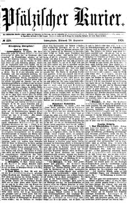 Pfälzischer Kurier Mittwoch 28. September 1870
