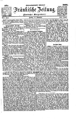 Fränkische Zeitung (Ansbacher Morgenblatt) Freitag 17. November 1871