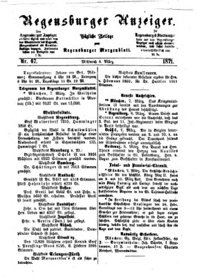 Regensburger Anzeiger Mittwoch 8. März 1871