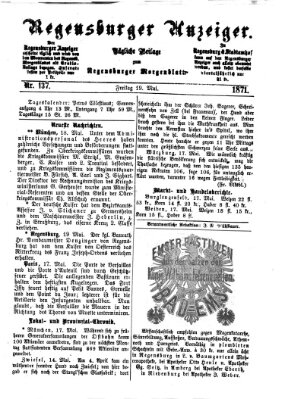 Regensburger Anzeiger Freitag 19. Mai 1871