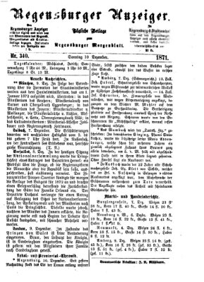 Regensburger Anzeiger Sonntag 10. Dezember 1871