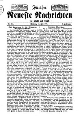 Fürther neueste Nachrichten für Stadt und Land (Fürther Abendzeitung) Mittwoch 12. Juli 1871