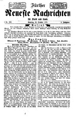 Fürther neueste Nachrichten für Stadt und Land (Fürther Abendzeitung) Sonntag 29. Oktober 1871