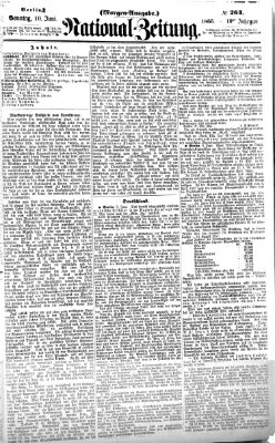 Nationalzeitung Sonntag 10. Juni 1866