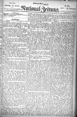 Nationalzeitung Montag 16. Januar 1871