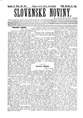 Slovenské noviny Donnerstag 10. August 1871