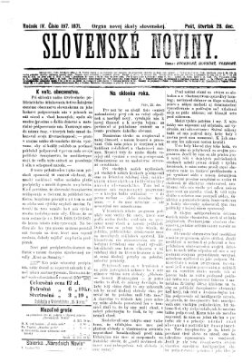 Slovenské noviny Donnerstag 28. Dezember 1871