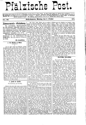 Pfälzische Post Montag 2. Oktober 1871