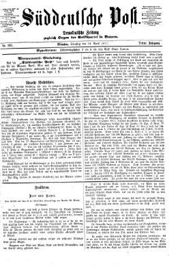 Süddeutsche Post Dienstag 18. April 1871