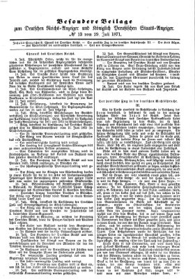 Königlich Preußischer Staats-Anzeiger (Allgemeine preußische Staats-Zeitung) Samstag 29. Juli 1871