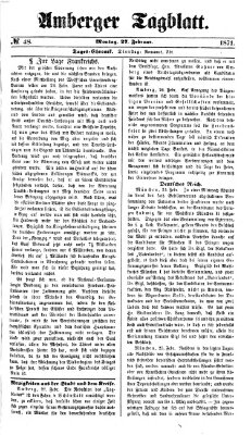 Amberger Tagblatt Montag 27. Februar 1871
