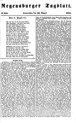 Regensburger Tagblatt Donnerstag 10. August 1871