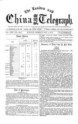 The London and China telegraph Montag 2. Oktober 1871