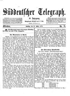 Süddeutscher Telegraph Samstag 25. März 1871