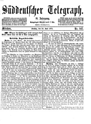 Süddeutscher Telegraph Samstag 24. Juni 1871