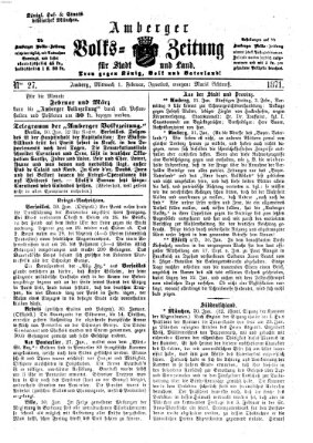 Amberger Volks-Zeitung für Stadt und Land Mittwoch 1. Februar 1871