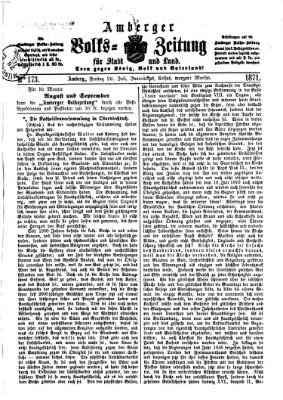 Amberger Volks-Zeitung für Stadt und Land Freitag 28. Juli 1871