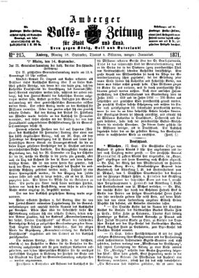 Amberger Volks-Zeitung für Stadt und Land Montag 18. September 1871