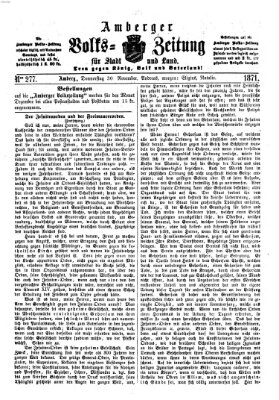Amberger Volks-Zeitung für Stadt und Land Donnerstag 30. November 1871